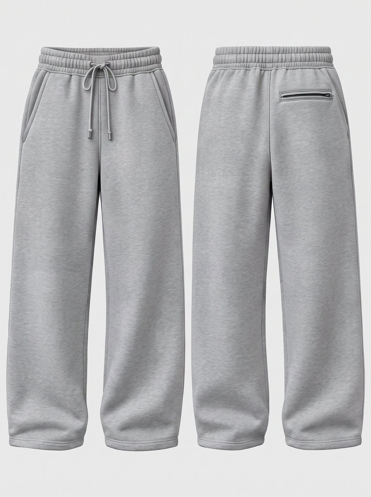 OR Signature Medium-Baggy Fleece Plain Sweatpants-Heather Gray