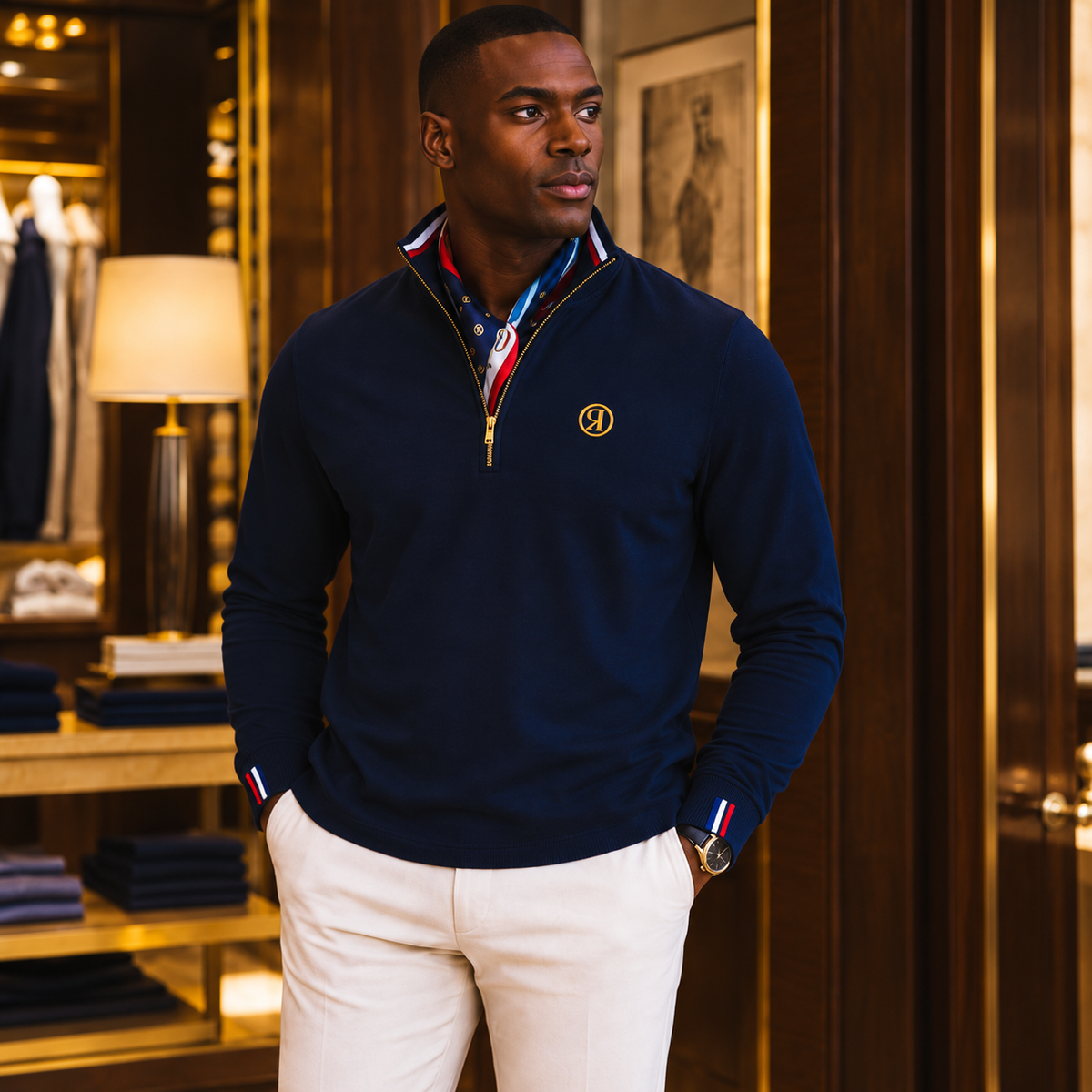 Premium Quarter-Zip — Navy