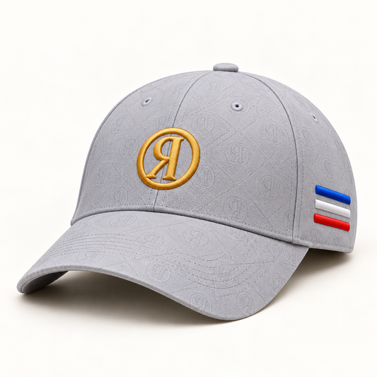 Heather Gray Cap with Gold Monogram